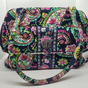Vera Bradley Quilted Purse Pink Green Yellow Black 9 X 13
